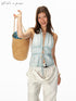 STRIKE A POSE Sweet Comfortable Backless Mesh Striped Ruffle Floral Embroidered Halter Top