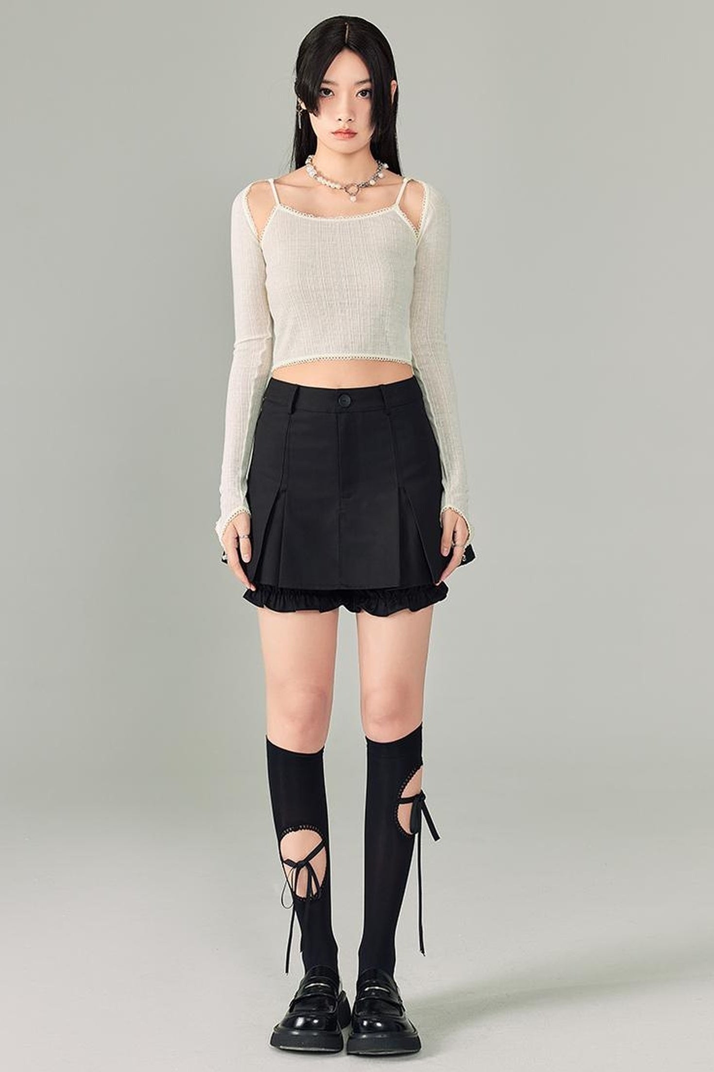 DIDDI MODA Sweet Cool Cutout Sleeve Cami Piece Set