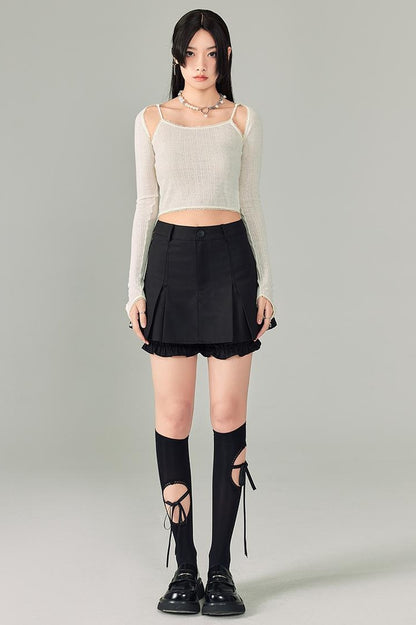 DIDDI MODA Sweet Cool Cutout Sleeve Cami Piece Set