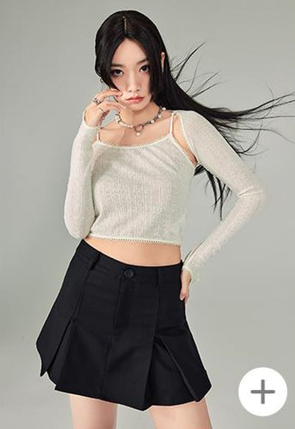 DIDDI MODA Sweet Cool Cutout Sleeve Cami Piece Set