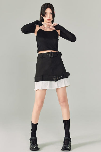 DIDDI MODA Sweet Cool Cutout Sleeve Cami Piece Set