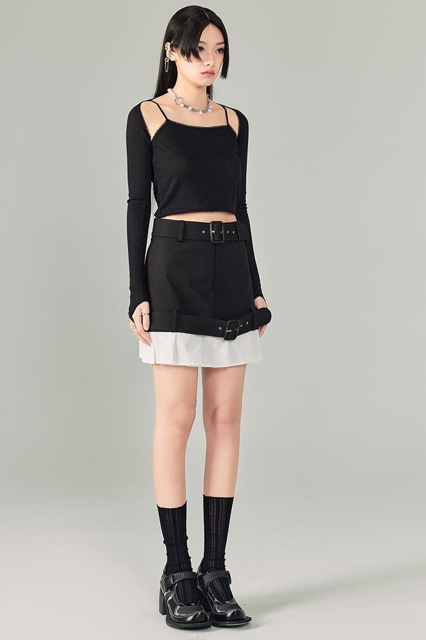 DIDDI MODA Sweet Cool Cutout Sleeve Cami Piece Set