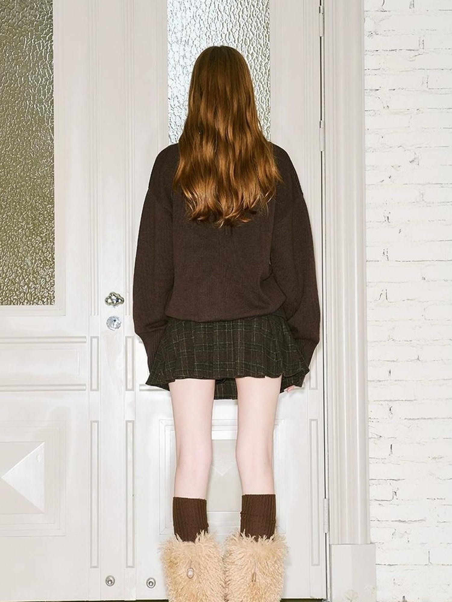 DIDDI MODA Sweet Cool V Neck Knit Set