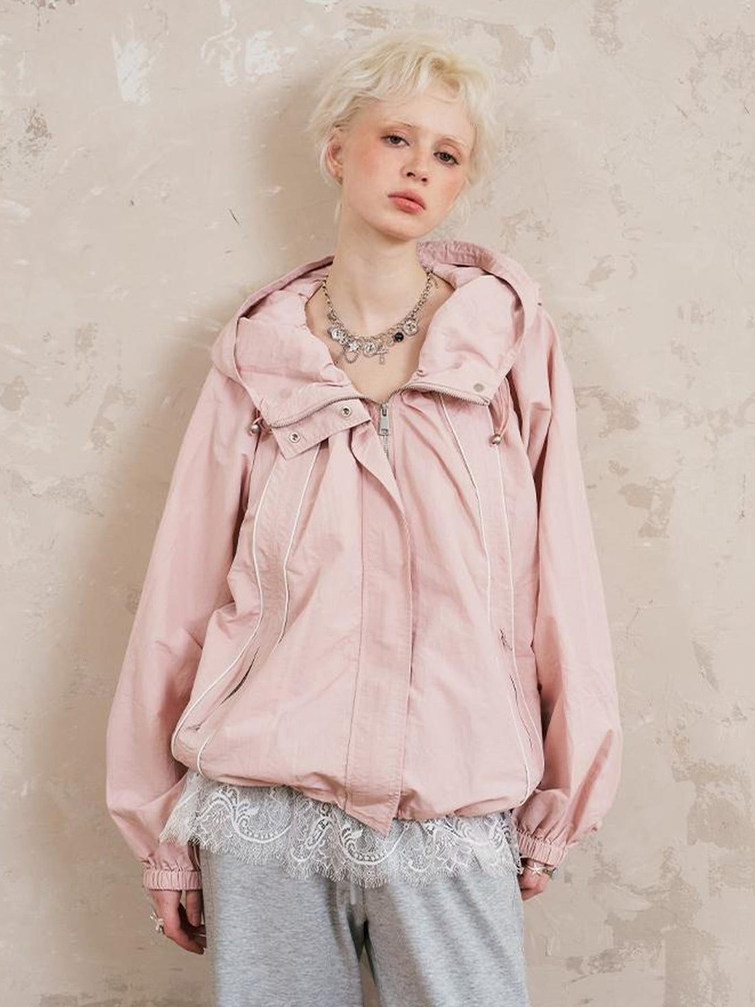 DIDDI MODA Sweet Crush Utility Lace Hoodie