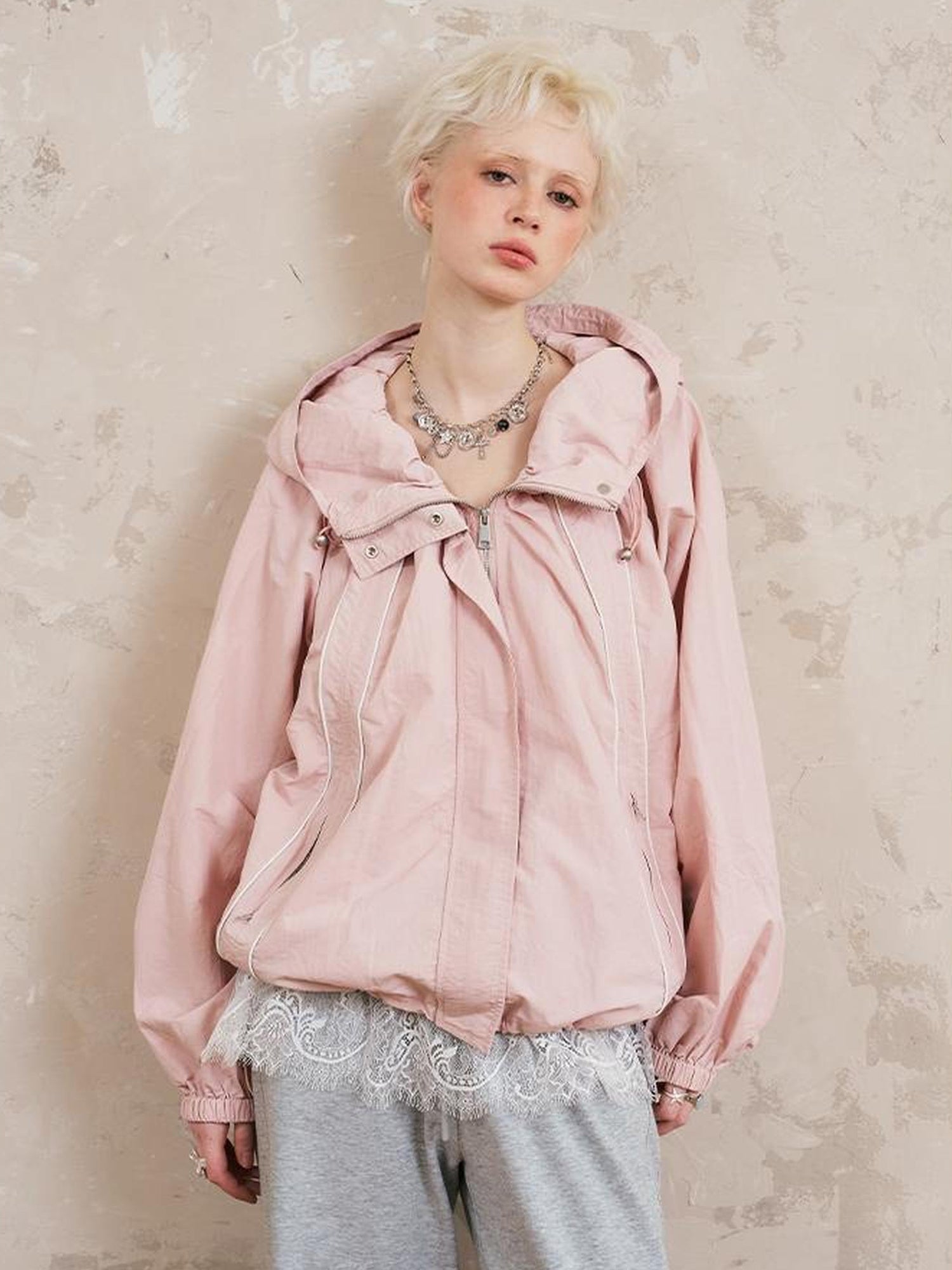 DIDDI MODA Sweet Crush Utility Lace Hoodie