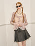 DIDDI MODA Sweet Edge Graffiti Mesh Cardigan