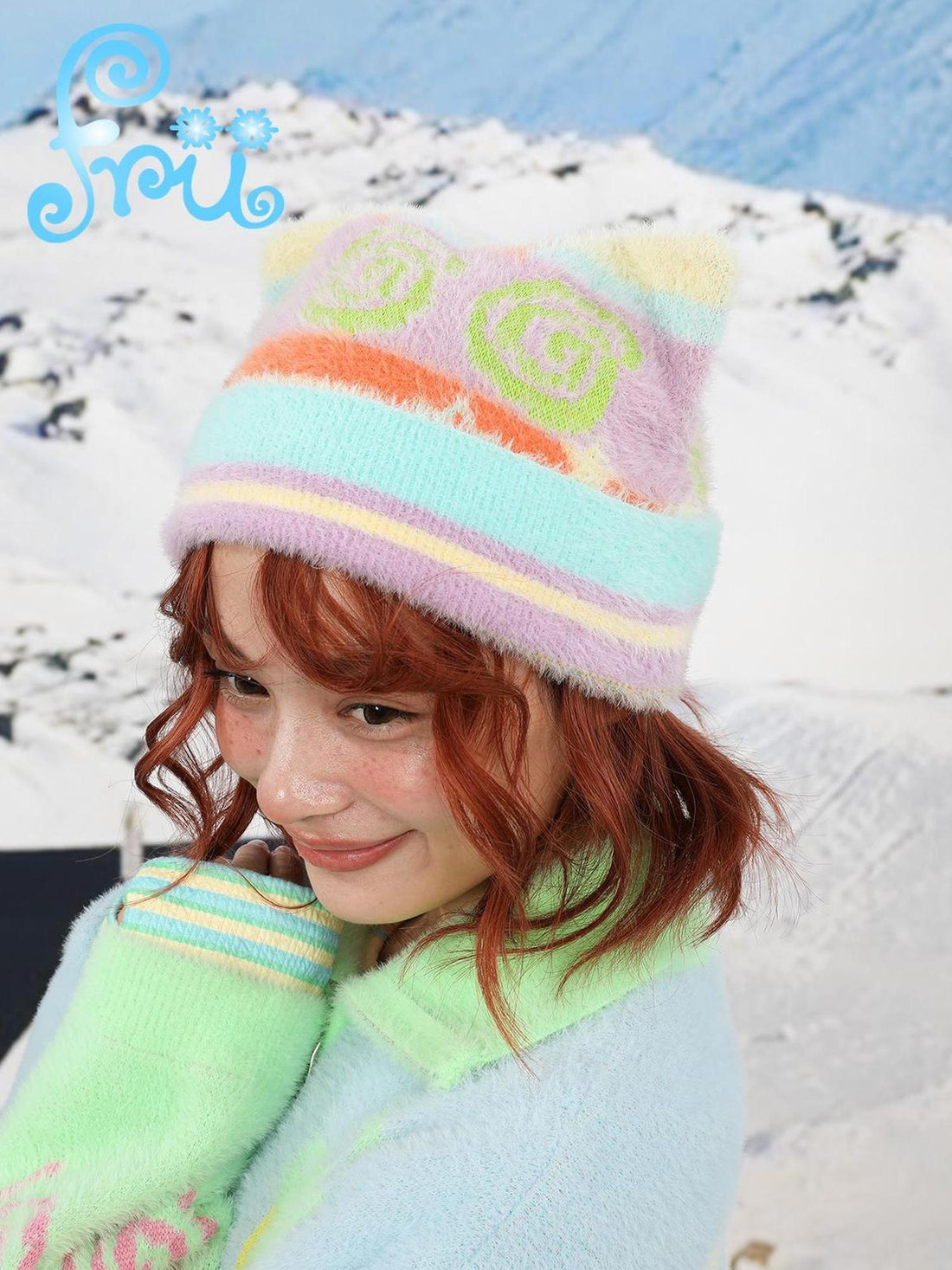 Frufru Gulu Sweet Patchwork Cat Ear Hood For Girls