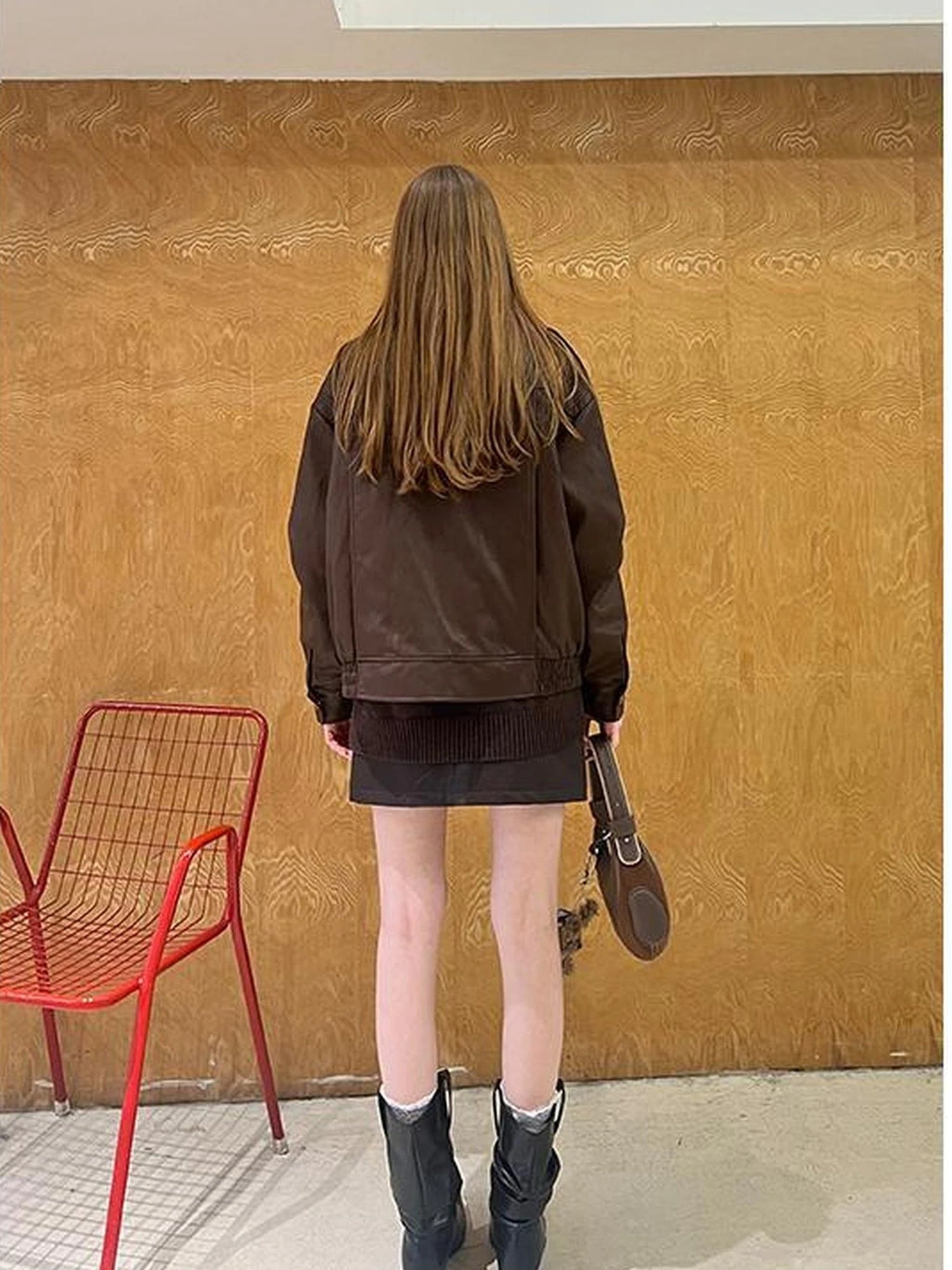 Sweet Punk Quilted Oversize PU Biker Jacket