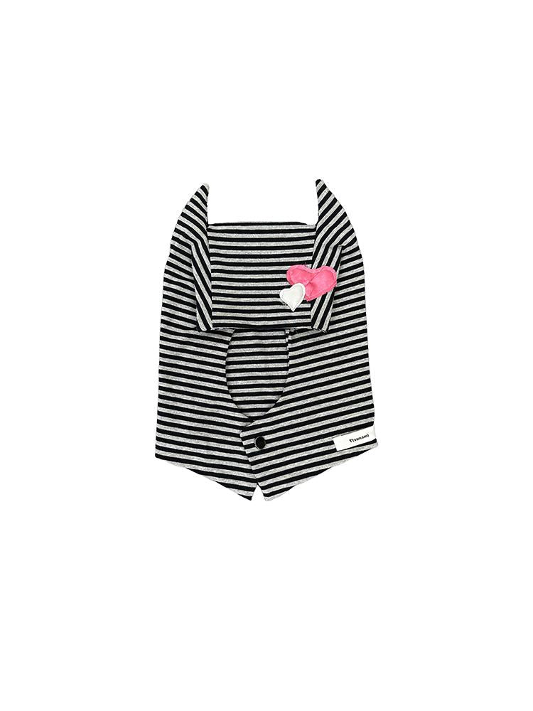 Sweet Punk Striped Knit Beanie with Metal Snaps for Fall Winter Hats