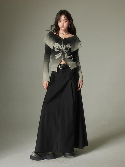 DIDDI MODA Sweet Rebel Bow Gradient Knit Cardigan