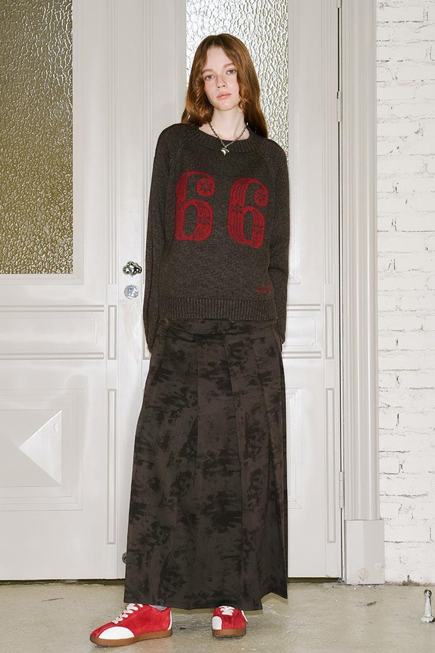 DIDDI MODA Sweet Rebel Pleated Maxi Skirt