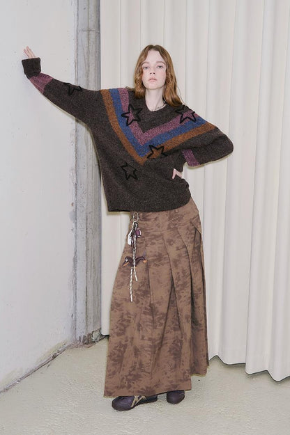 DIDDI MODA Sweet Rebel Pleated Maxi Skirt
