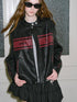 DIDDI MODA Sweet Rebel Rose Embroidered Leather Jacket