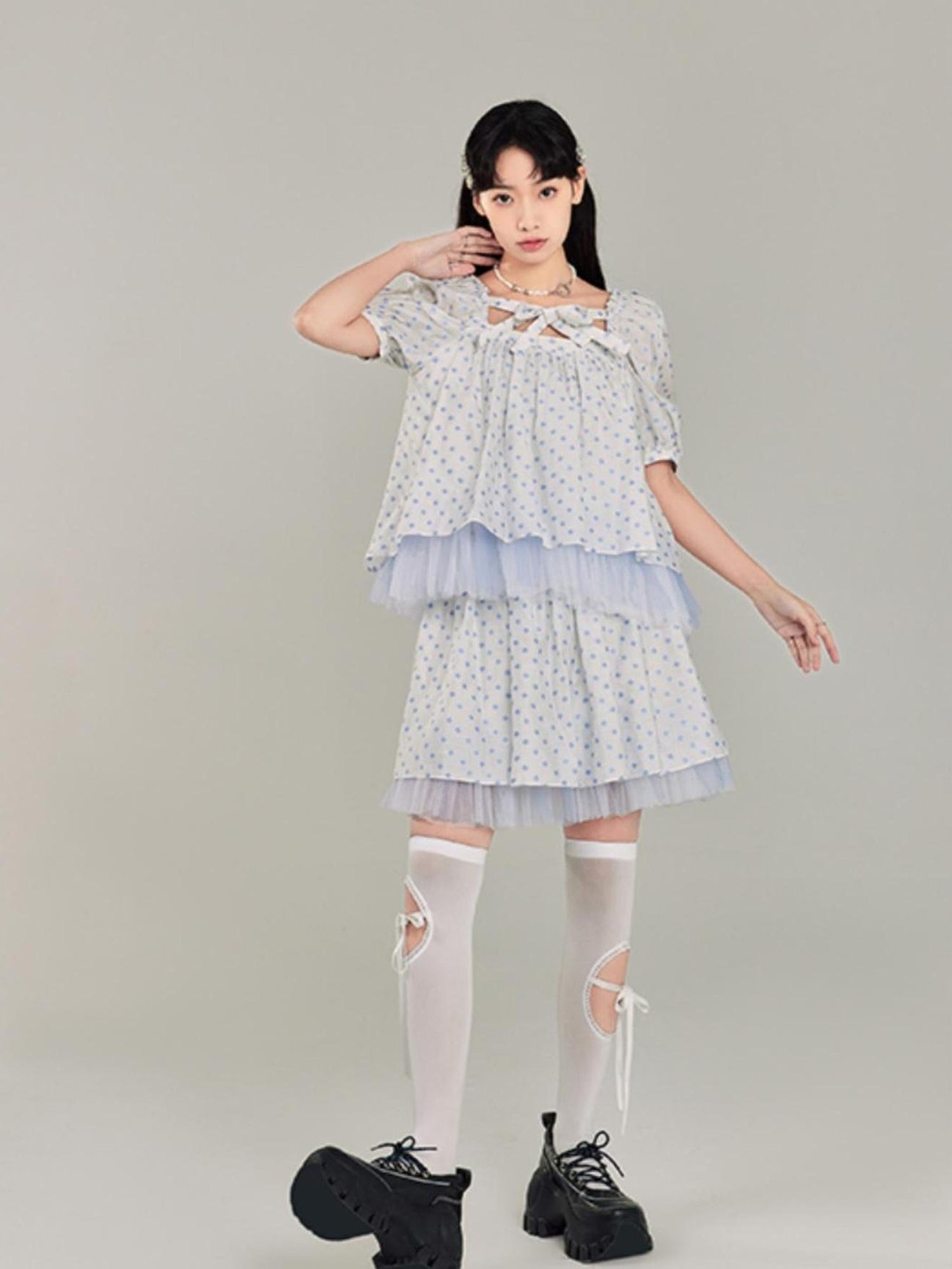 DIDDI MODA Sweet Salty Floral Square Neck Two Piece Set