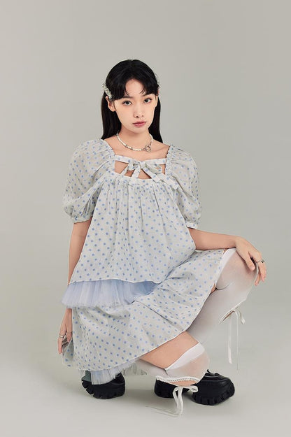 DIDDI MODA Sweet Salty Floral Square Neck Two Piece Set