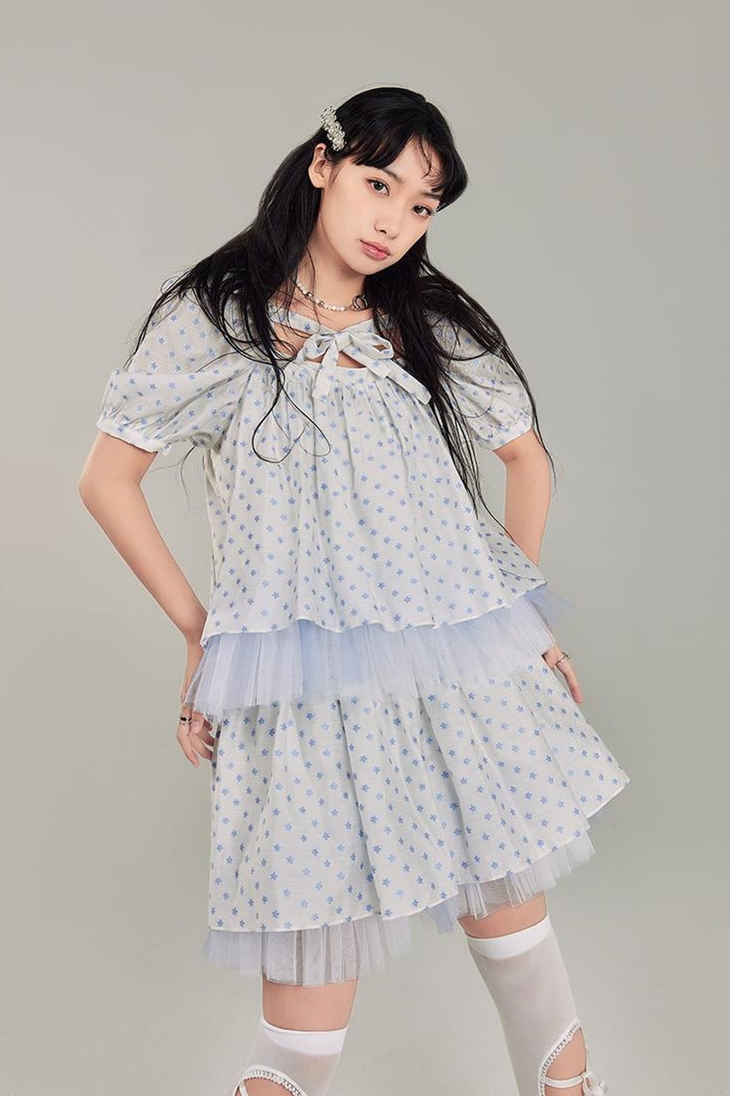 DIDDI MODA Sweet Salty Floral Square Neck Two Piece Set