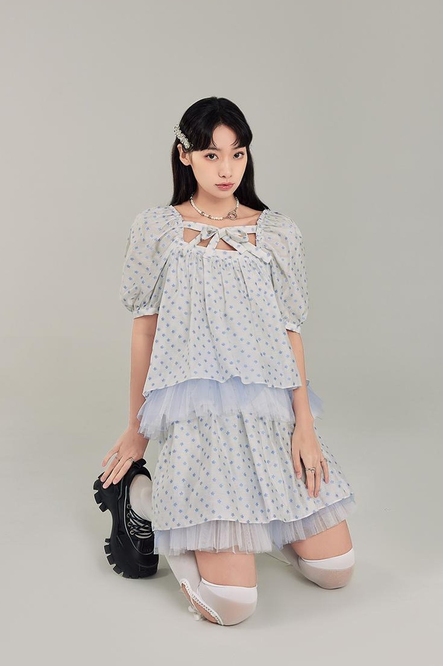 DIDDI MODA Sweet Salty Floral Square Neck Two Piece Set
