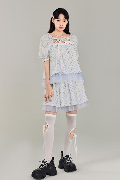 DIDDI MODA Sweet Salty Floral Square Neck Two Piece Set