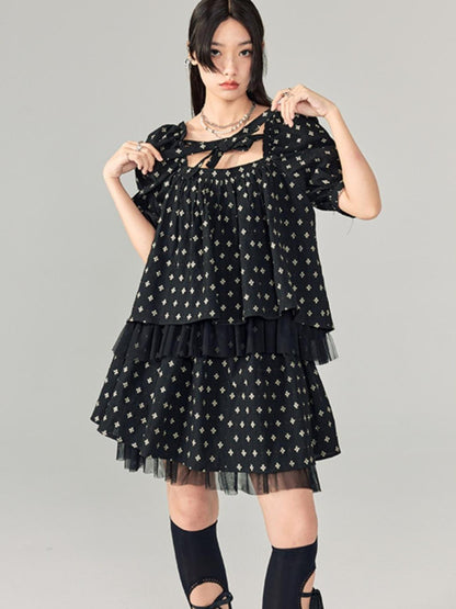DIDDI MODA Sweet Salty Floral Square Neck Two Piece Set