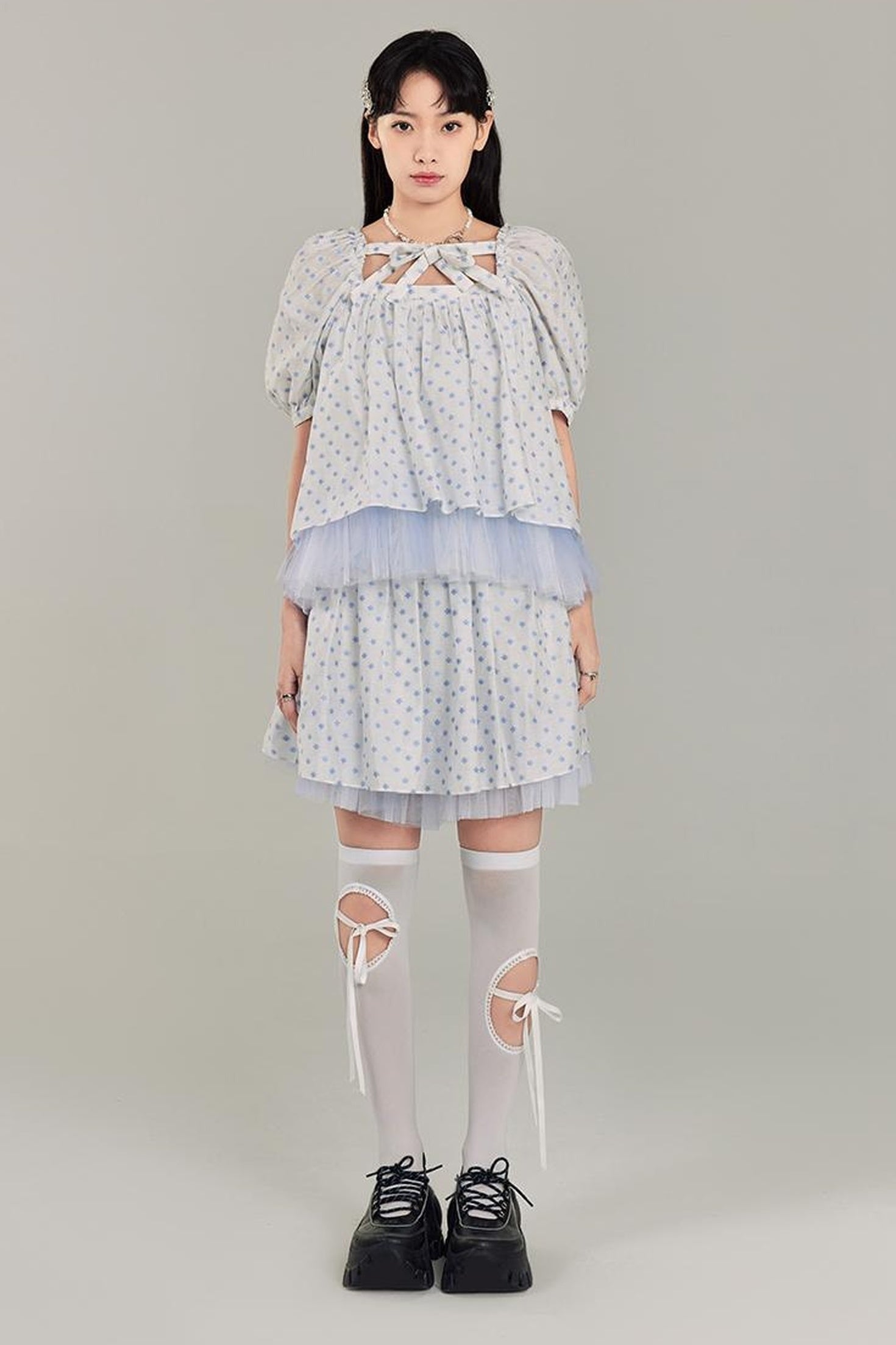 DIDDI MODA Sweet Salty Floral Square Neck Two Piece Set