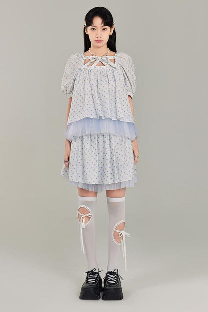 DIDDI MODA Sweet Salty Floral Square Neck Two Piece Set