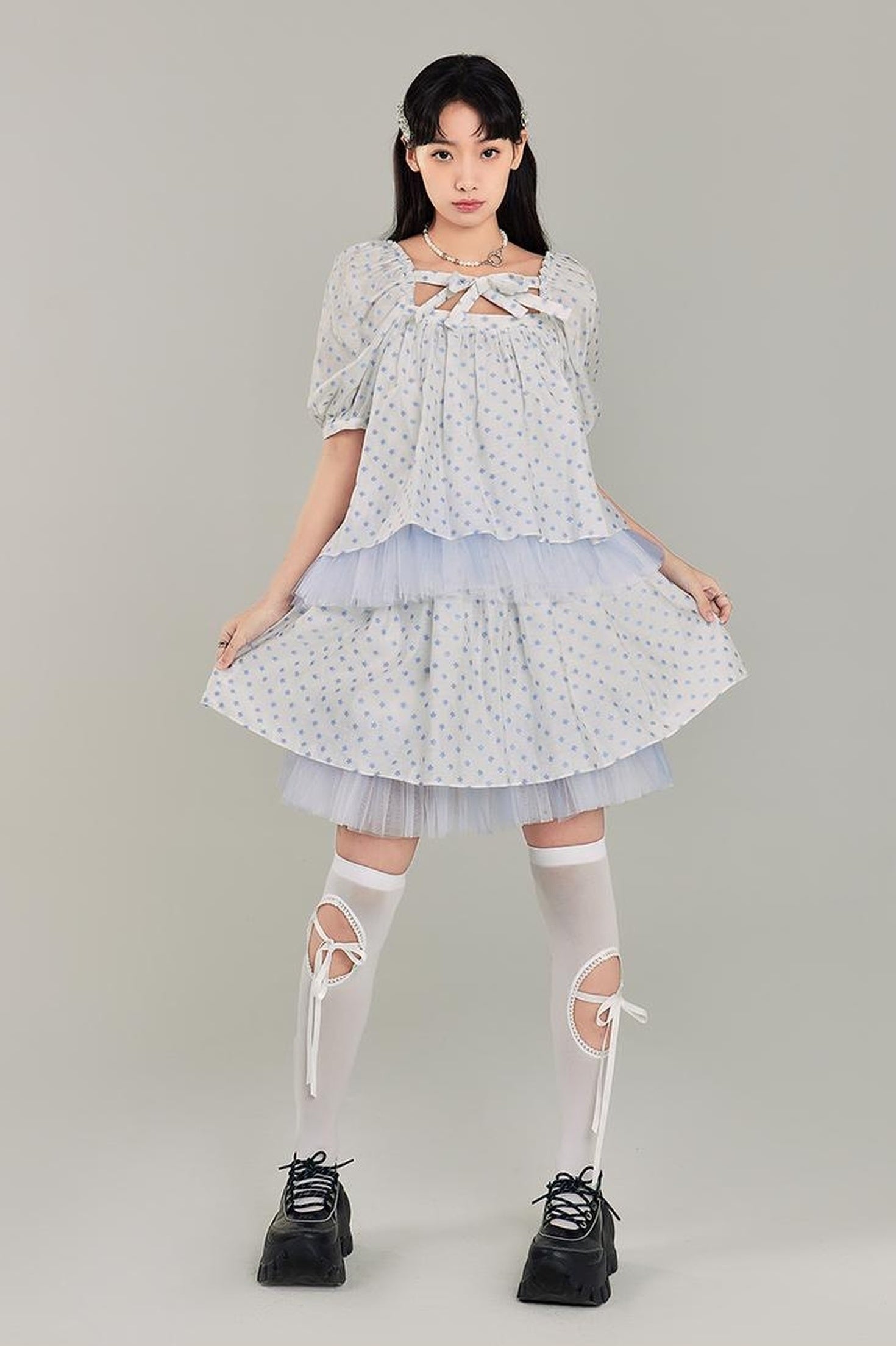 DIDDI MODA Sweet Salty Floral Square Neck Two Piece Set