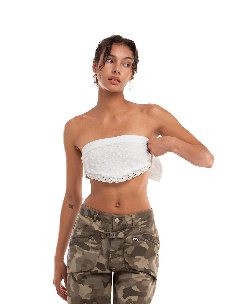 SweetChilling Sweet Sexy Embroidered Stretch Bandeau Top