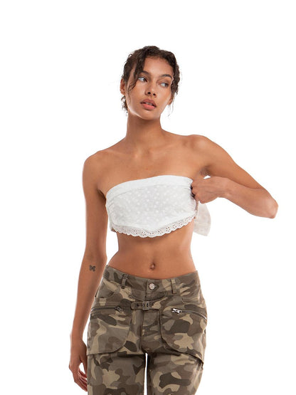 SweetChilling Sweet Sexy Embroidered Stretch Bandeau Top
