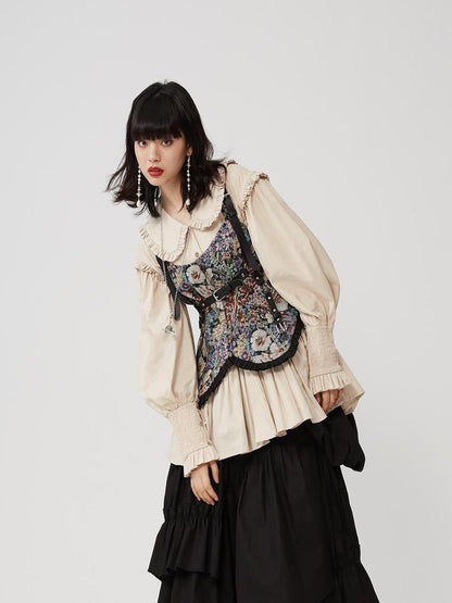 Sweet Mi Sweet Spice Moonlight Cotton Shirring Blouse
