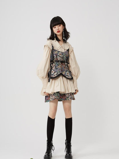 Sweet Mi Sweet Spice Moonlight Cotton Shirring Blouse