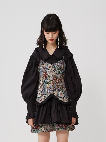 Sweet Mi Sweet Spice Moonlight Cotton Shirring Blouse