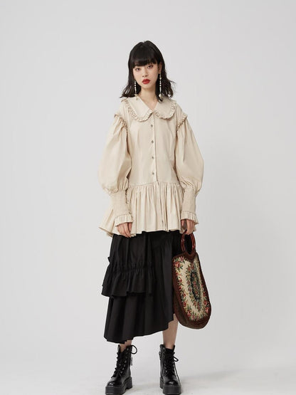 Sweet Mi Sweet Spice Moonlight Cotton Shirring Blouse