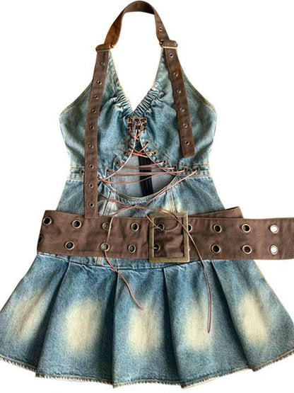 Sweet Spicy Cutout Denim Dress