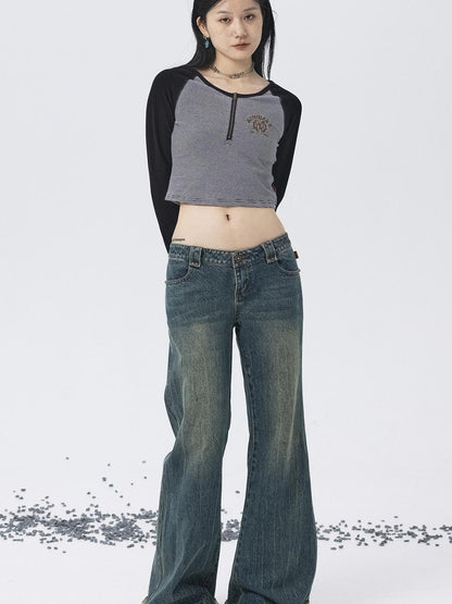 Achihara Sweet Spicy Striped Crop Top Women&