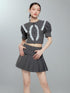 DIDDI MODA Sweet Tart Plaid Set Puff Sleeve Top Pleated Skirt