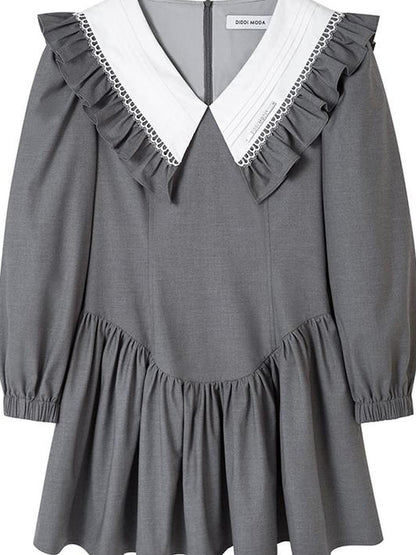 DIDDI MODA Sweet Vintage V Neck Peplum Dress