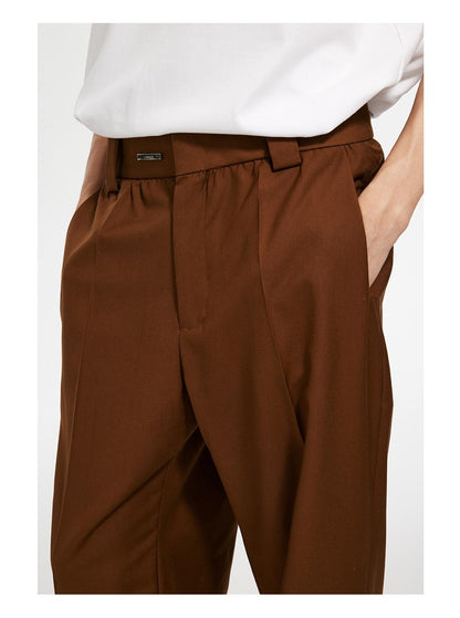 Tailored Wide-Leg Trousers with Double Pleats