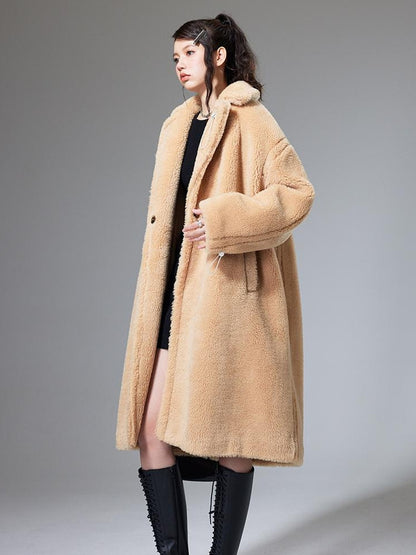 DIDDI MODA Teddy Bear Floral Patch Overcoat