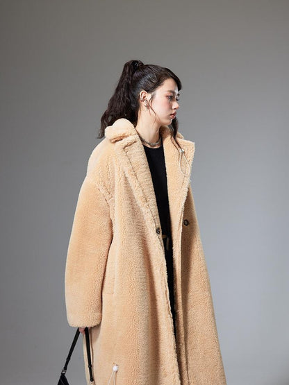 DIDDI MODA Teddy Bear Floral Patch Overcoat