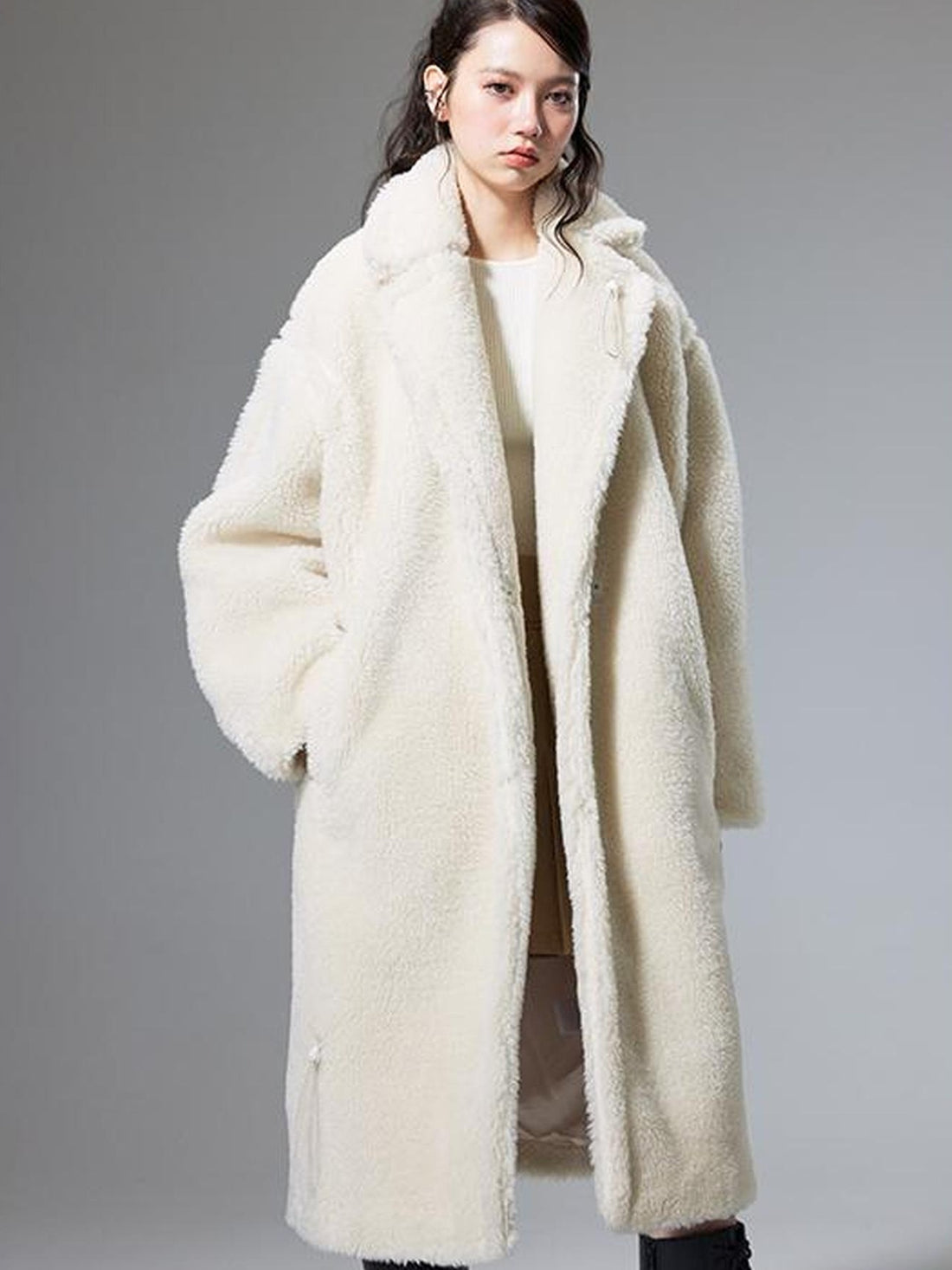 DIDDI MODA Teddy Bear Floral Patch Overcoat