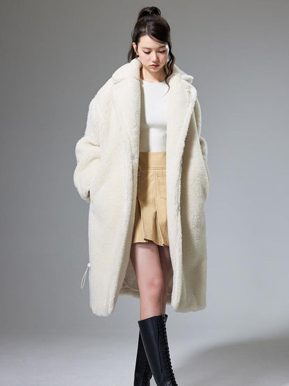 DIDDI MODA Teddy Bear Floral Patch Overcoat