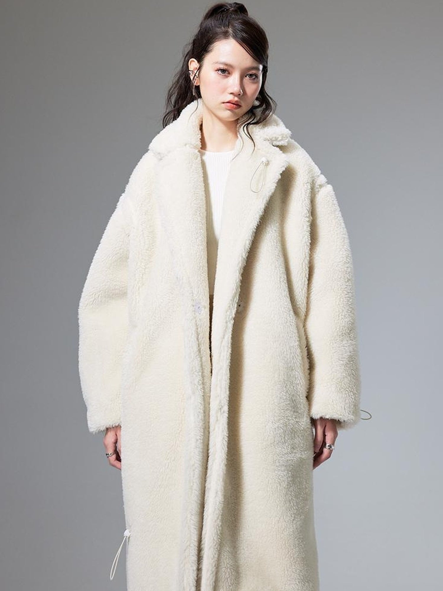 DIDDI MODA Teddy Bear Floral Patch Overcoat