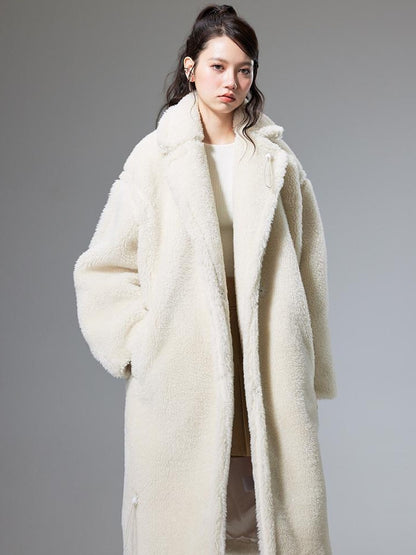 DIDDI MODA Teddy Bear Floral Patch Overcoat