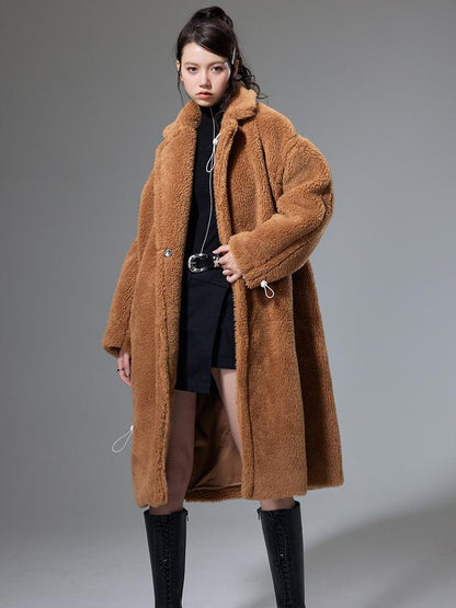 DIDDI MODA Teddy Bear Floral Patch Overcoat