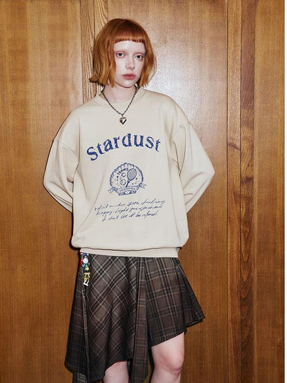 DIDDI MODA Tennis Shell Hand Drawn Slim Fit Fall Cotton Sweatshirt