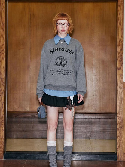 Tennis Shell Hand Drawn Slim Fit Fall Cotton Sweatshirt