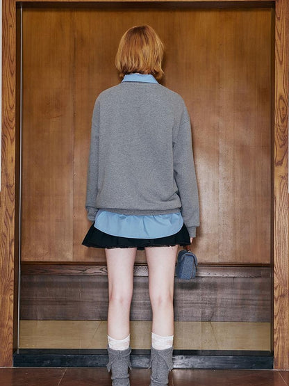 DIDDI MODA Tennis Shell Hand Drawn Slim Fit Fall Cotton Sweatshirt