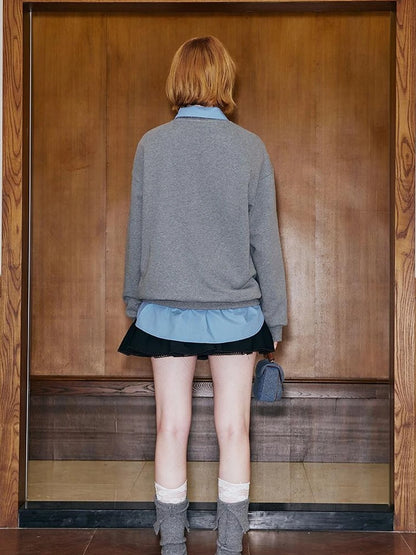 Tennis Shell Hand Drawn Slim Fit Fall Cotton Sweatshirt