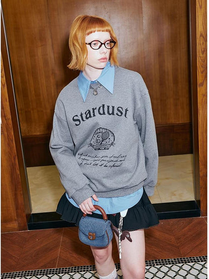DIDDI MODA Tennis Shell Hand Drawn Slim Fit Fall Cotton Sweatshirt