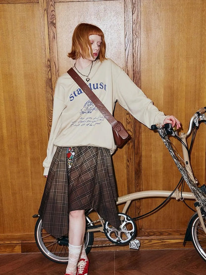 Tennis Shell Hand Drawn Slim Fit Fall Cotton Sweatshirt